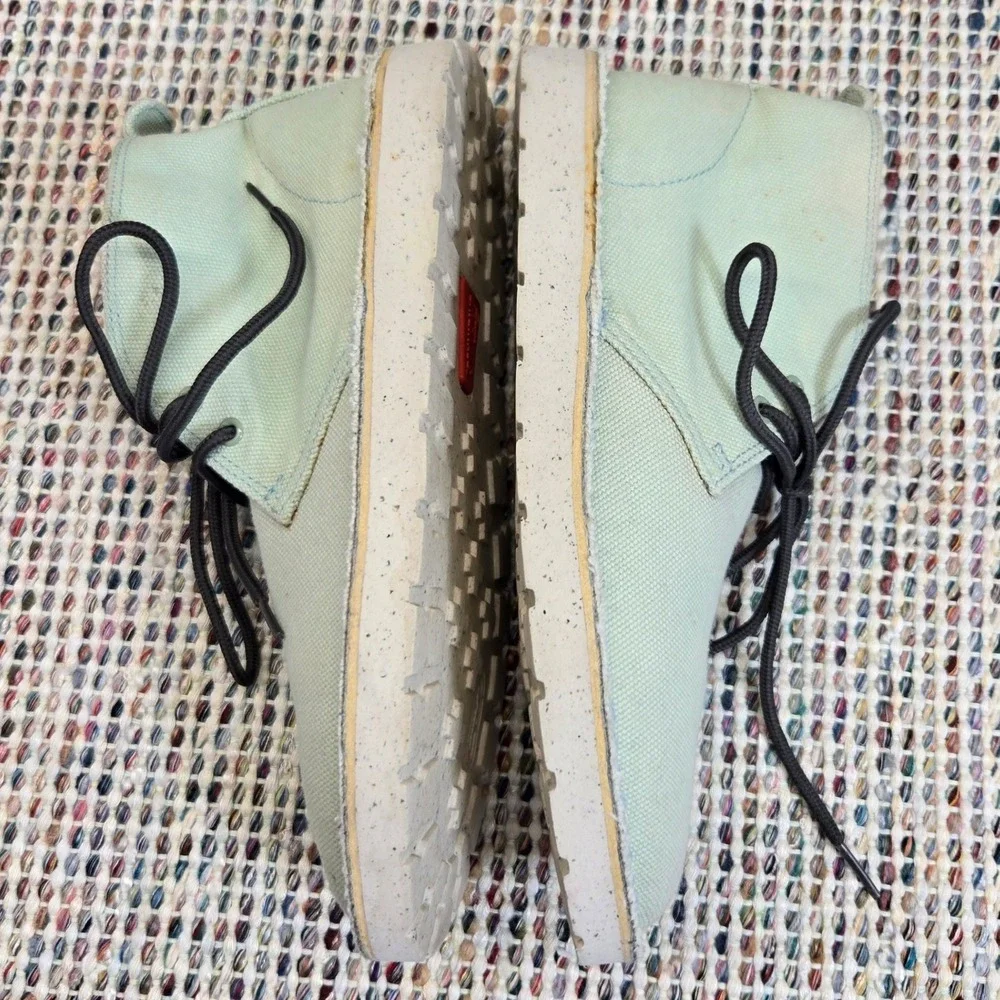 Clarks Originals Desert Chukka Boot Women 7.5 Canvas Pastel Green Chunky Vegan‎